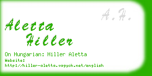 aletta hiller business card